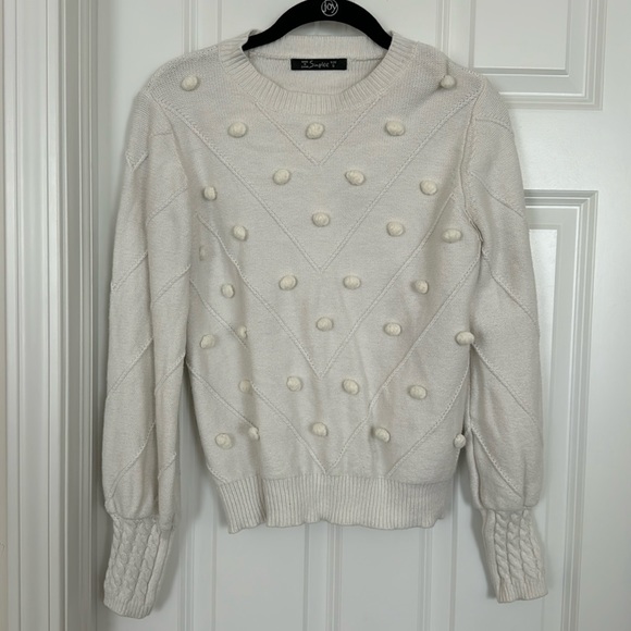 Women’s white crewneck sweater - Picture 1 of 2